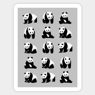 Panda Bear Pattern on a Grey Background Sticker